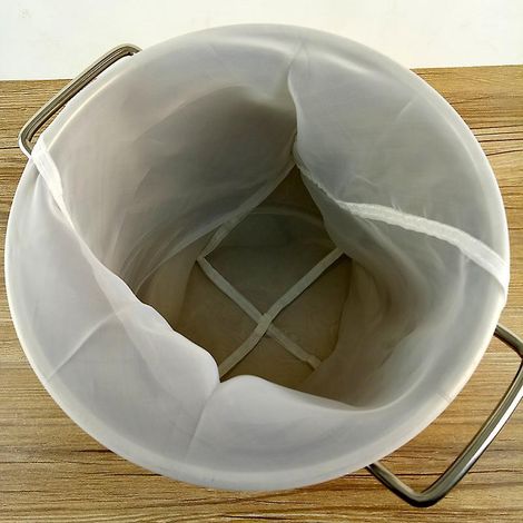 sac Filtrant Blanc Mailles Fines Pour Tous Les Grains, Pressoir Vin Avec Cordon De Serrage (1/5)