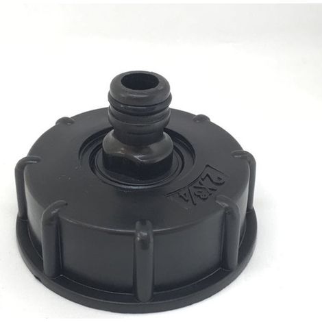 Robinet de cuve de récupération d'eau S60x6 IBC Raccord/Bouchon Mamelon,3/4" Diamètre de Sortie,Diamètre d'entrée 60mm,pour IBC Cuve 1000 litres (1/4)