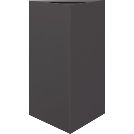 Jardinera para jardín terraza triangular 50 x 43 x 75 cm acero negro 020038816