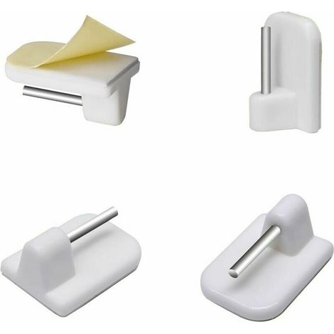 Salle de bain et WC Crochets Adhesifs Rideaux Tringle Rideau Accroche Rideau sans Percage Pour Support Rideau Crochet Adhesif Pour Salle 20 pcs (1/5)