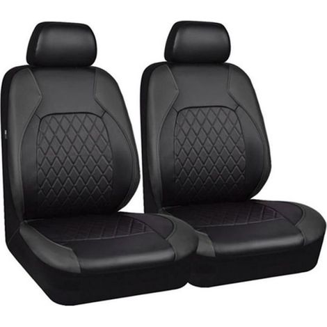 Lot de 2 housses de siège avant de voiture en cuir PU imperméables et universelles Femeo (1/4)