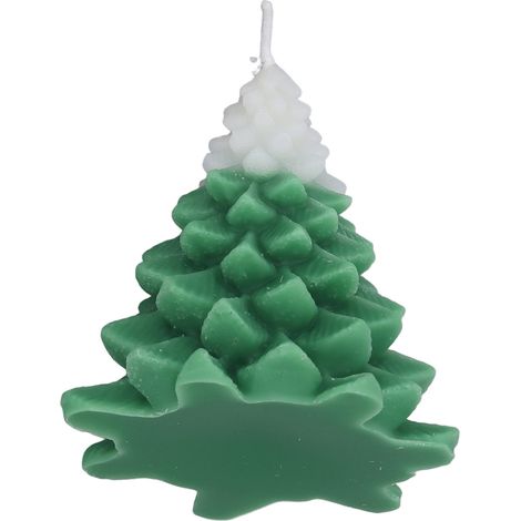 Bougies parfumées en forme de sapin de Noël, décoration de table raffinée, bougies de Noël pour la chambre, blanches et vertes. (1/5)