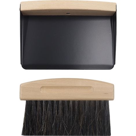 Mini Pelle à poussière et balayette, Mini Pelle à poussière Portable et Balai pour Le Nettoyage des Plans de Travail de Cuisine, Noir (1/5)