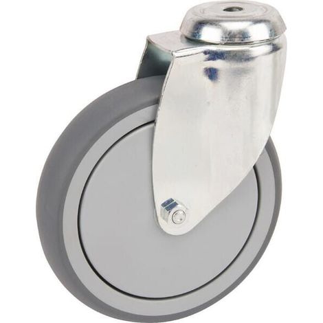 Verzinkte Lenkrolle mit Bolzenlochbefestigung. Durchmesser125x32mm einzelnes Bolzenloch Belastung: 100kg TENTE 2470PJP125P3011