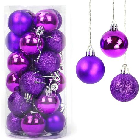 Boules De Noël - Boules Pour Arbre De Noël En PVC Anti-Cassure - Décoration Festive Pour Intérieur - Lot De 24 Pièces (1/5)