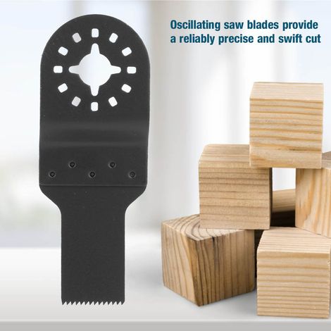 Lot de 10 lames de scie universelles de 20 mm pour outils multifonctions, en acier à haute teneur en carbone, oscillantes, pour le travail du bois. (1/3)