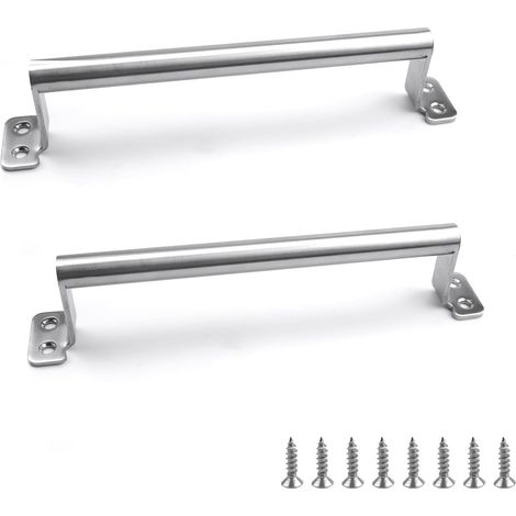 Poignée Porte Coulissante, 2 Pièces Argent Poignee de Meuble, Poignée Porte de Garage Avec Base Épaissie, pour Portes D'armoires, Portes de Grange, Portes Coulissantes et Autres Meubles (1/5)