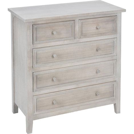 Cassettiera in legno bianco Charme, 5 cassetti - Atmosphera créateur d'intérieur (1/3)