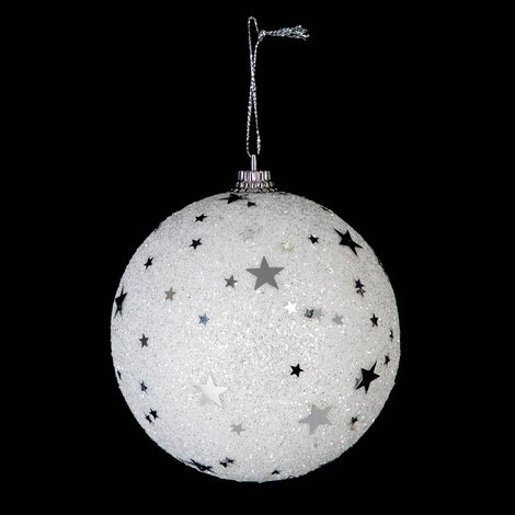Sfera d argento glitter argento D8 - Stars - Feeric lights & christmas (1/5)