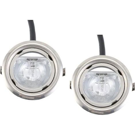 Deux lampes halogènes de 20 W. adaptées aux hottes de cuisine. 12 V CA. abat-jour en verre transparent. diamètre de 65 mm. adaptées à l'éclairage des hottes de cuisine et de ventilation.