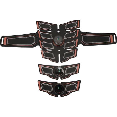 Ceinture d'électrostimulation musculaire abdominale, stimulateur pour l'entraînement des muscles des bras et des jambes, équipement de fitness orange (1/5)