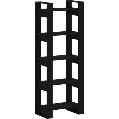 Libreria/Divisorio Nero 60x35x160 cm Legno Massello vidaXL