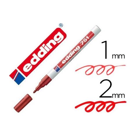 Rotulador edding punta fibra 751 rojo punta redonda 1-2 mm (pack de 10 uds.)