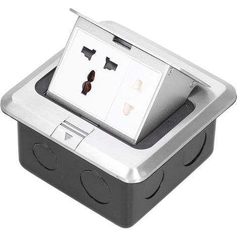 Boîte électrique escamotable prise de sol étanche 250V 13A, bloc encastrable pour cuisine bureau, assemblage robuste (1/5)