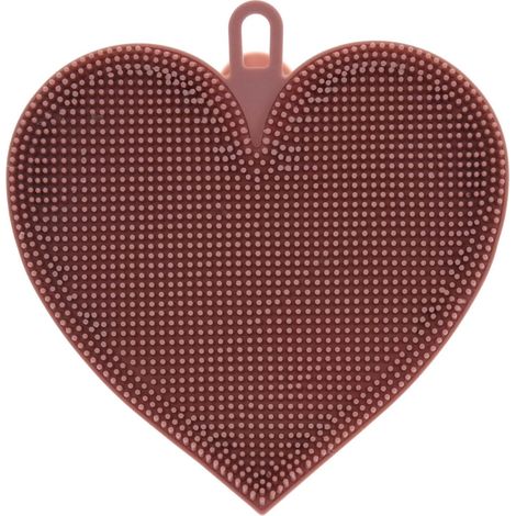 Cepillo de silicona con forma de corazón Rena, rosa sucio (1/4)
