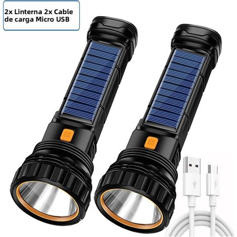 (2 ensembles) Lampe torche tactique rechargeable, capacité de batterie de 1500 mAh, distance d'éclairage de 200 à 500 mètres. (1/5)