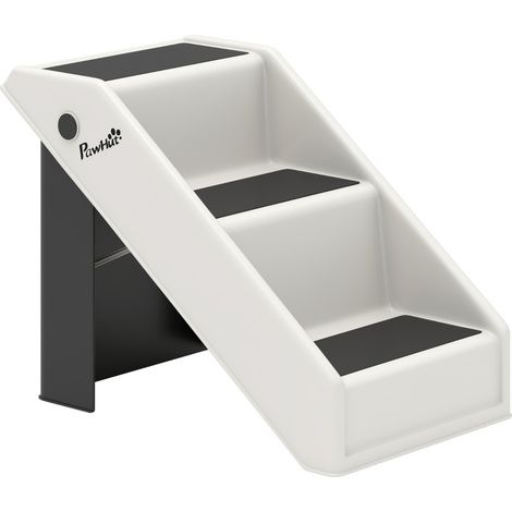 Scala per cani a 3 gradini pieghevole 36,5 cm crema bianco per letto divano e auto MODENUIT (1/4)