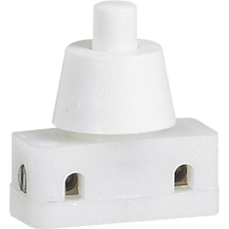 Legrand – Mini interrupteur à poussoir pour pied de lampe – 2A 250V – Avec bague de fixation – Pour appareils de classe II