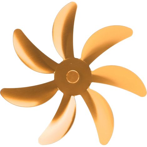 Ofenlüfterflügel aus Aluminiumlegierung, 7 Flügel, einfache Montage, universeller Ersatz für Kaminlüfterflügel, Gold (1/5)