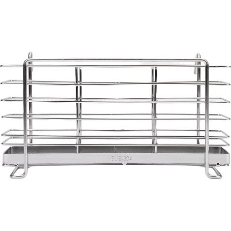 Abtropfkorb für Essstäbchen und Gabeln mit Haken, 3 Fächer, Abtropfkorb aus Edelstahl 304 (1/5)
