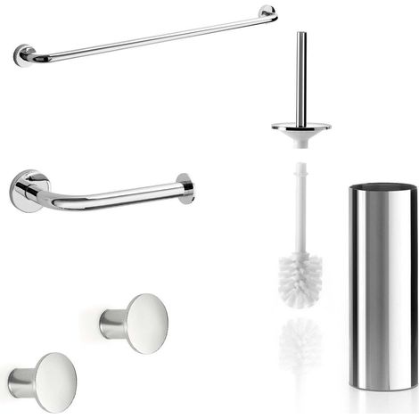 Inda - Wand-Bad-Zubehör-Set One Chrom glänzend (Handtuchhalter 35cm)