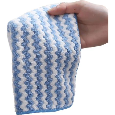 Set mit 5 super saugfähigen Mikrofasertüchern aus Korallenvlies – 10 Stück – Blau