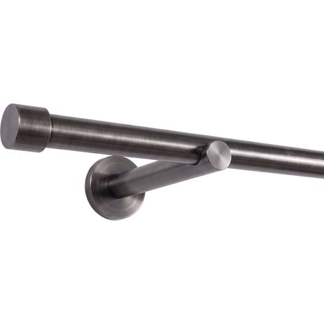 Gardinenstange auf Maß 19mm 1-läufig Titan mit Kappe - Serie Trend 60cm (1/5)