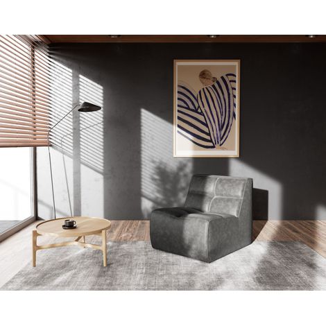 Alya - module d'assise sans accoudoir en simili - noir (1/5)