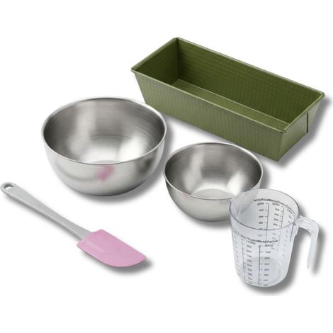 Set de 5 ustensiles de pâtisserie moule à gâteaux bol spatule et verre doseur Zenker Green Vision (1/5)