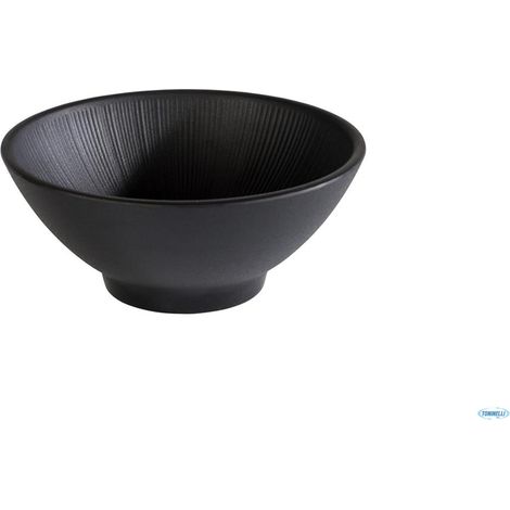Assiette NERO, Ø 16 cm, hauteur 6,5 cm, mélamine, noire, 0,5 litre