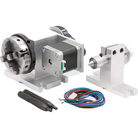Eje giratorio, sujeción de alta precisión, motor paso a paso Nema 17, mordaza de 4 garras K12-65 mm (1/2)