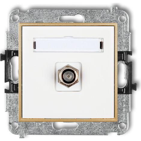 1x presa antenna senza cornice Karlik mini colore bianco/oro (1/2)