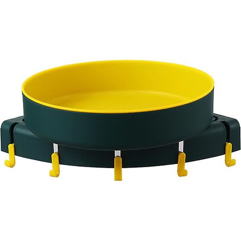 Étagère d'angle triangulaire double niveau pour toilettes, fixée au mur et pivotante (1/5)