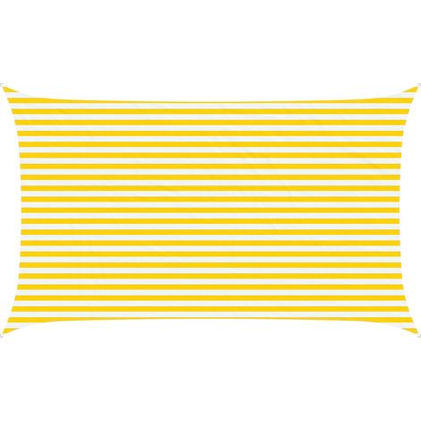 Toldo Vela de Sombra Amarillo y 5 x 3 m 100% Poliéster Oxford vidaXL