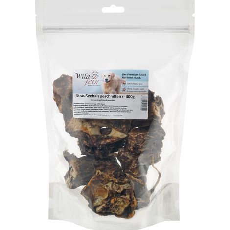 Wild & Fein Straußenhals, 300 g - fettarmer Kauartikel für Hunde