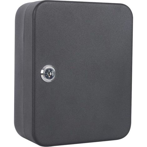 Armoire à clés verrouillable à 20 chiffres, boîte de rangement pour clés pour maison, bureau, appartement (noir, style clé) (1/4)