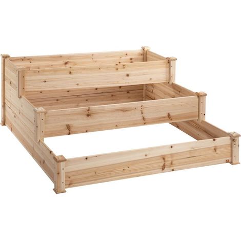 LETTINO PER ORTO RIALZATO 3 LIVELLI FIORIERA IN LEGNO PER PIANTE (1/5)