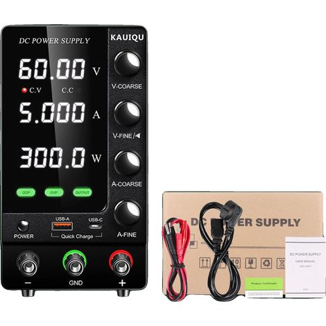 Fuente de alimentación, voltaje ajustable, compatibilidad con múltiples baterías, SPS-C605S (1/2)