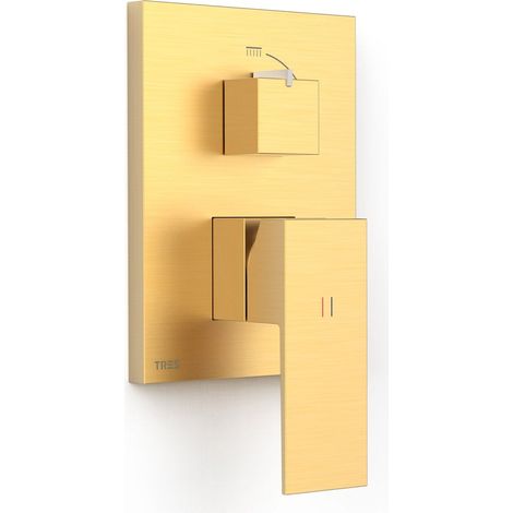 TRES 10628110OM RAPID-BOX Pieza Vista para Caja Empotrada de 2 Vías Color Oro Mate 24K - ref: 10628110OM