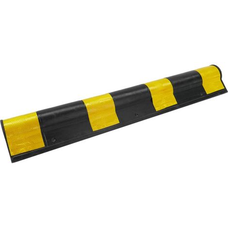 Paraspigoli rifrangente giallo e nero in gomma dura per angoli arrotondati - 30mm (1/5)