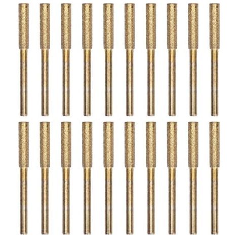20 Stück Kettensägenschärfer, Grat-Schleifkopf, rotierende Feile, Schärfwerkzeug-Set, Gold, 4 mm (1/5)