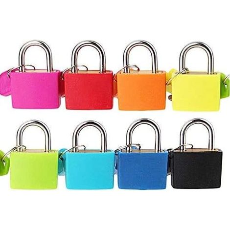 Cadenas de sécurité, lot de 8 unités, avec clé, pour armoire, pour installation domestique et usage quotidien.-AquaForge (1/5)