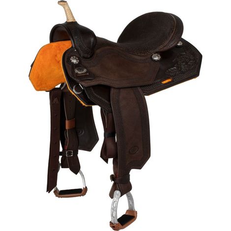 15", Marrone/Para/bn: Selle westwood classic barrel dark brown flower6 round border basket