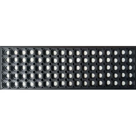 Treppenmatte GERLINDE 25x75cm 18mm schwarz Stufenmatte Jet-Line Ringmuster