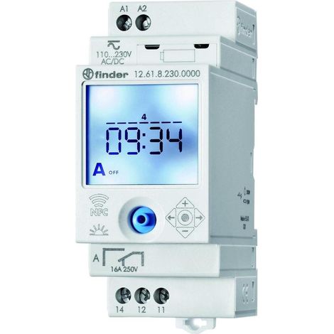 Finder 12.61.8.230.0000 Zeitschaltuhr für Hutschiene 230 V/DC, 230 V/AC Wochenprogramm (1/5)
