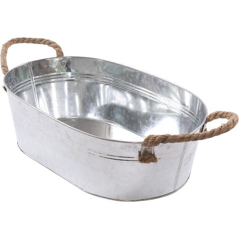 Vaschetta ovale in latta zinco, 39X24H12 cm (kit da 3) (1/2)