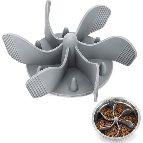 Anti-Glutton Dog Bowl, Slow Eating Accessory for Gluttons, Divider for Ceramic/Stainless Steel/Glass Bowl, Insert for Large Small Dog Bowl with Stable Suction Cup Base (1/5)