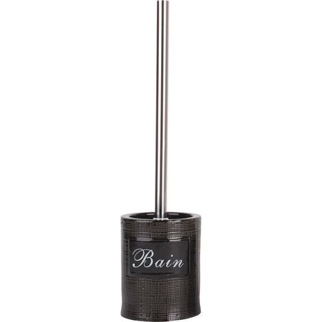 Escobillero con soporte cerámico DINAN Negro MSV