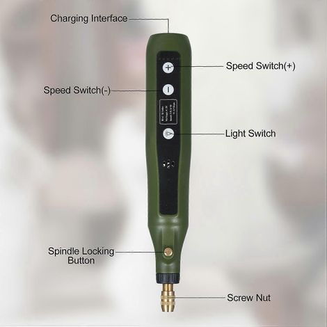 Mini-outil rotatif multifonction à 5 vitesses avec batterie 4,2 V et 34 accessoires pour Engra