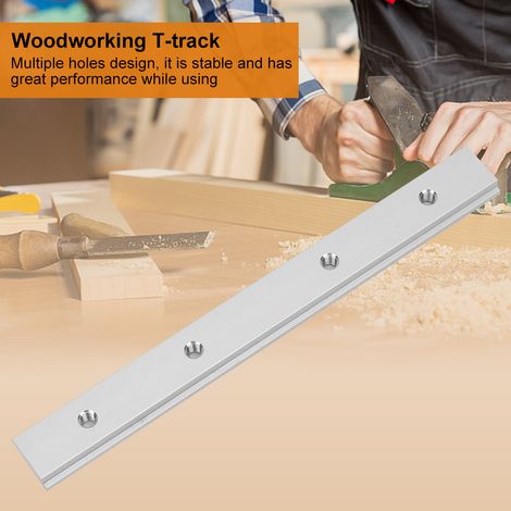 Rail à fente T 200 mm alliage aluminium gabarit coupe à onglet accessoire menuiserie M6 (1/5)